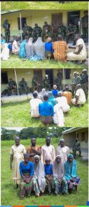 (PHOTOS): Nigerian Army Troops Of 2 Div Secure Release Of 9 Kidnapped Victims
