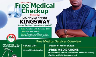 Akinyele Residents Benefit as Amuda Hafeez Kingsway Holds Free Medical Outreach
